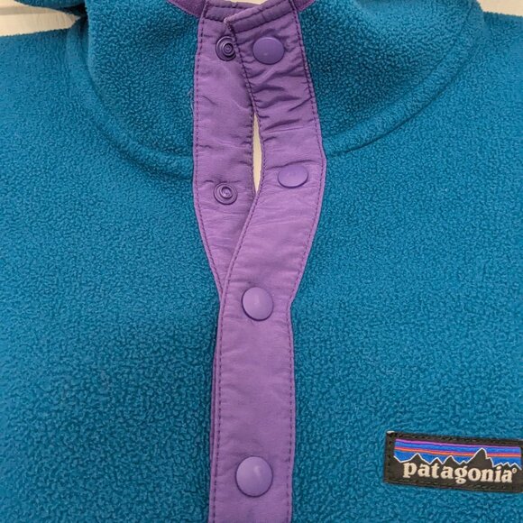 Patagonia Synchilla Snap T Hoodie Blue Purple Pullover Fleece Jacket Size Small - Picture 3 of 9